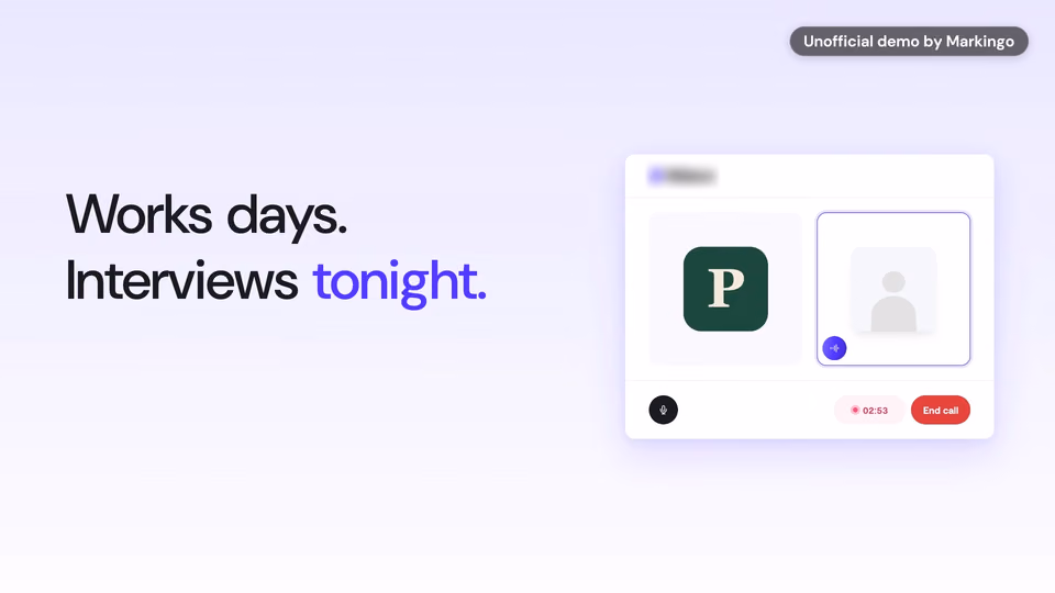 Our film of Ribbon's product: "Works days. Interviews tonight."